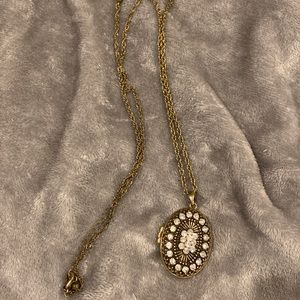 Dark Gold locket necklace